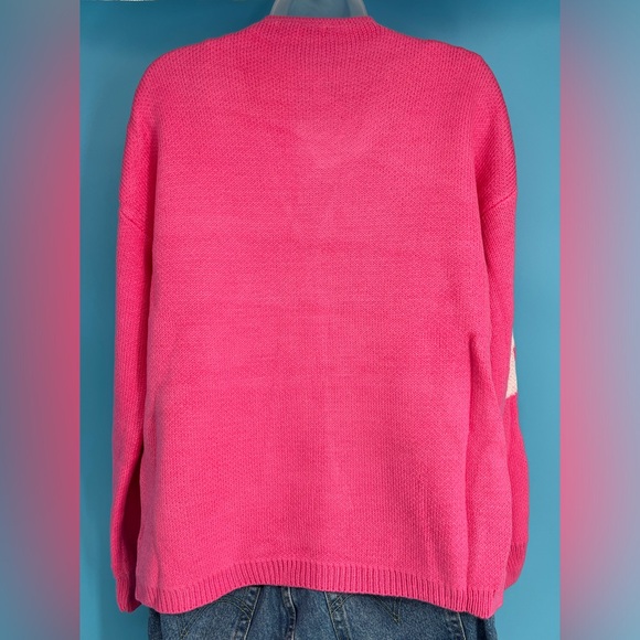 Just In! Pink Open Front Floral Cardigan NWT Size L-XL - Picture 5 of 5